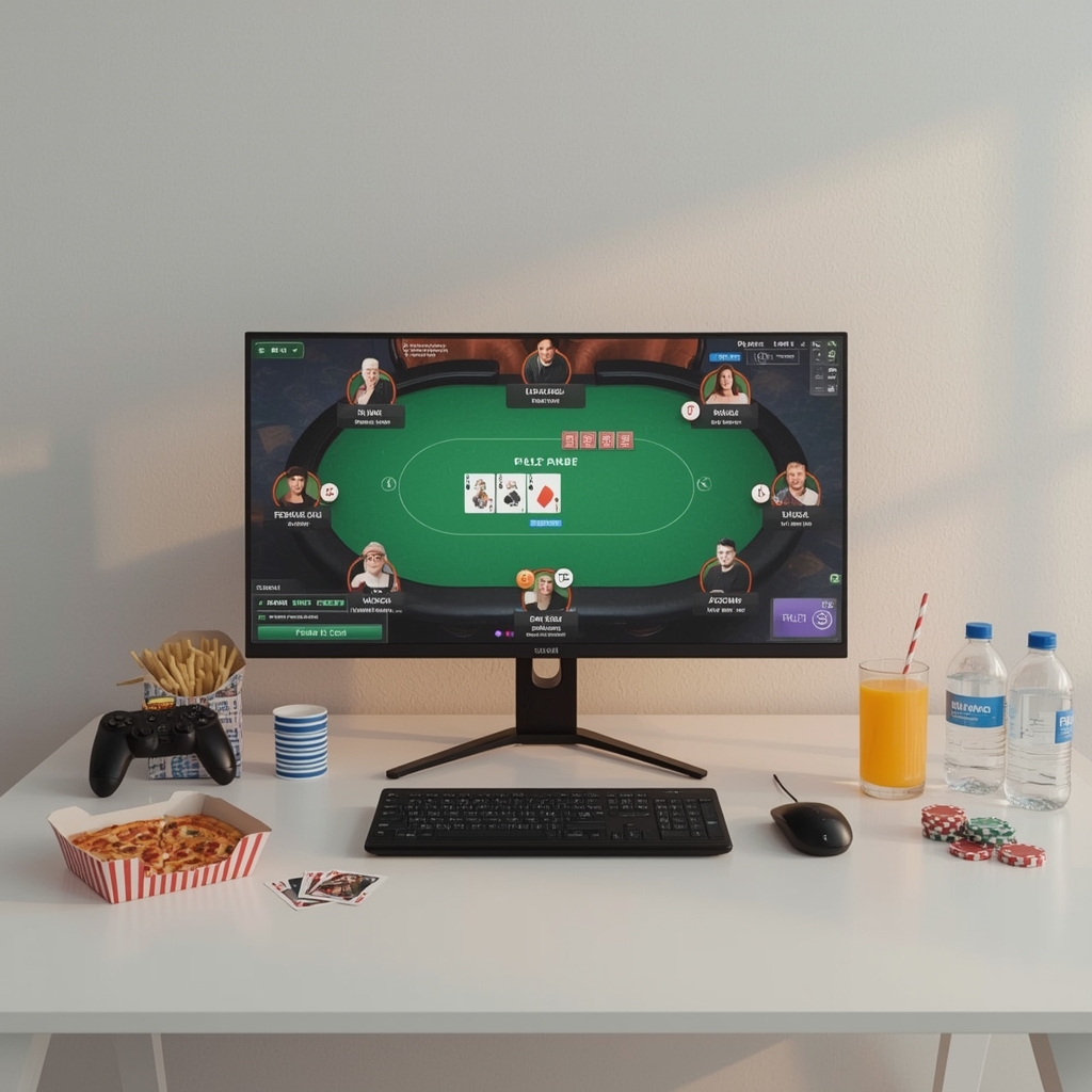 partie de cartes sur l'écran du moniteur WINOUI CASINO
